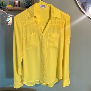Express Yellow Blouse Vibrant Top